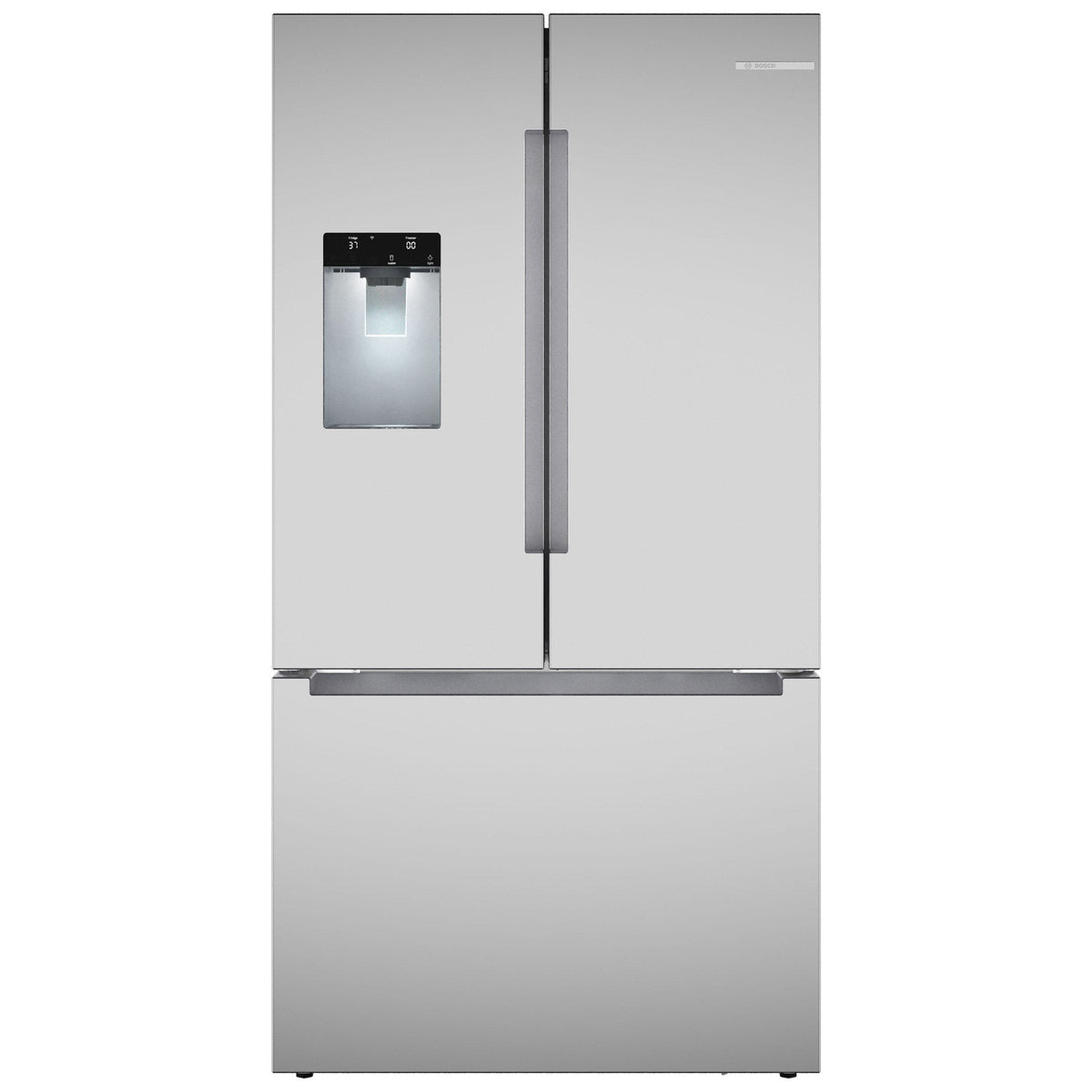 Bosch 100 Series 36 in. 21.6 cu ft. Stainless Steel Counter Depth French Door Refrigerator with QuickIce Pro System