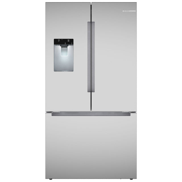 Bosch 100 Series 36 in. 21.6 cu ft. Stainless Steel Counter Depth French Door Refrigerator with QuickIce Pro System R8