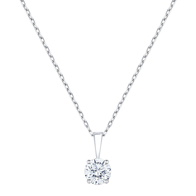 Round Brilliant Diamond Solitaire Pendant (0.70 ct) O0