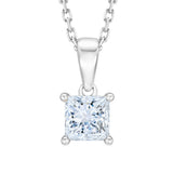 Princess Cut Diamond Solitaire Pendant (0.90 ct)