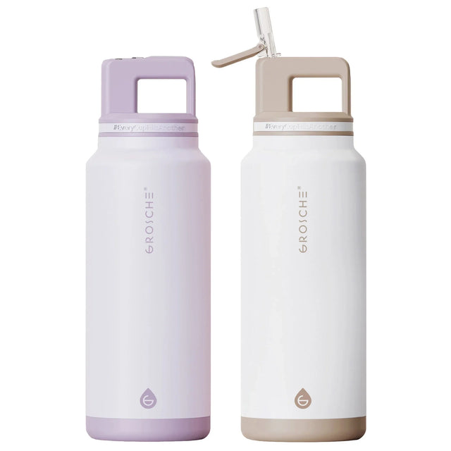 Grosche Alpine 1.2L (40 oz) Stainless Steel Water Bottle, 2 Pack Q2
