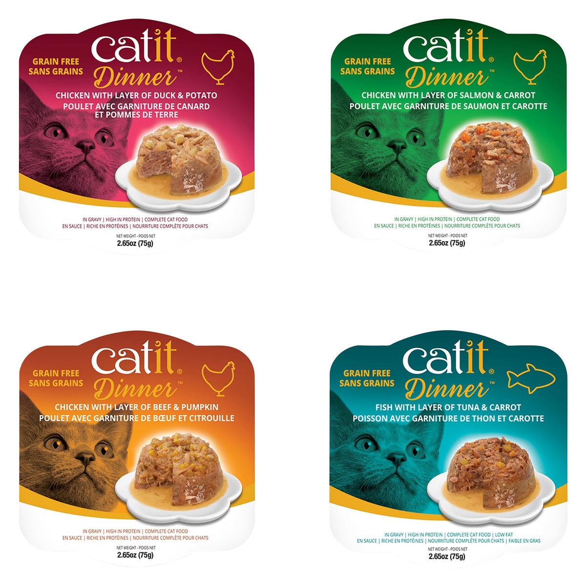 Catit Assorted Cat Food Dinners, 24 x 75 g (2.65 oz)