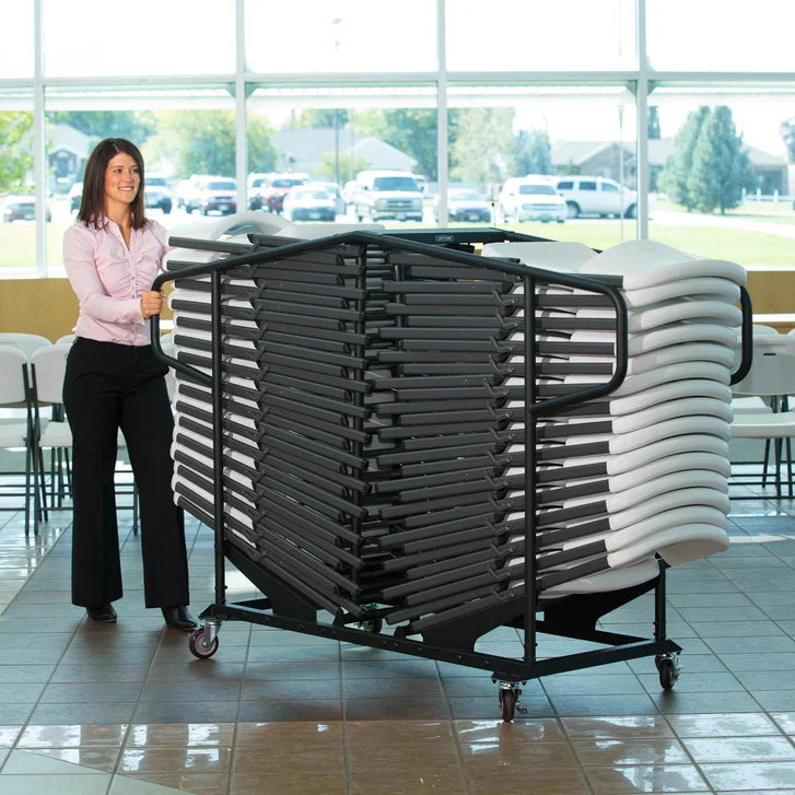 Lifetime Commercial Grade Chairs with Chair Cart, 34-count