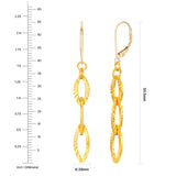 Diamond Cut Oval Dangle Earrings in 24-kt Yellow Gold