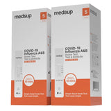 Medsup Covid-19 / Influenza A&B Home Test, 2 boxes of 5 tests each