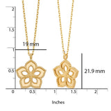 High Polish and Textured Floral Pendant in Yellow Gold
