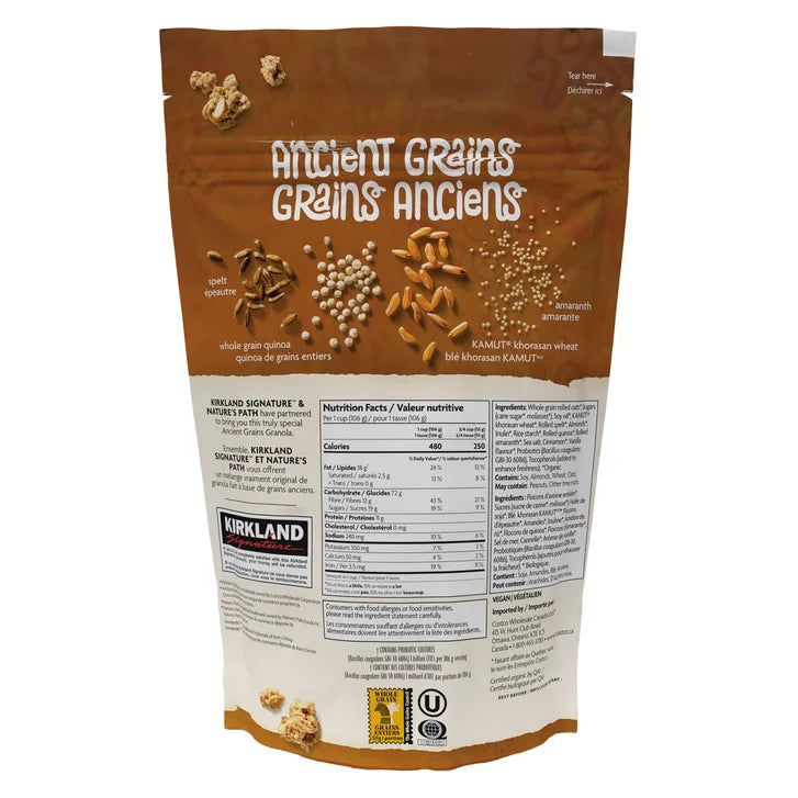 Kirkland Signature Organic Ancient Grains with Probiotic Granola, 1 kg