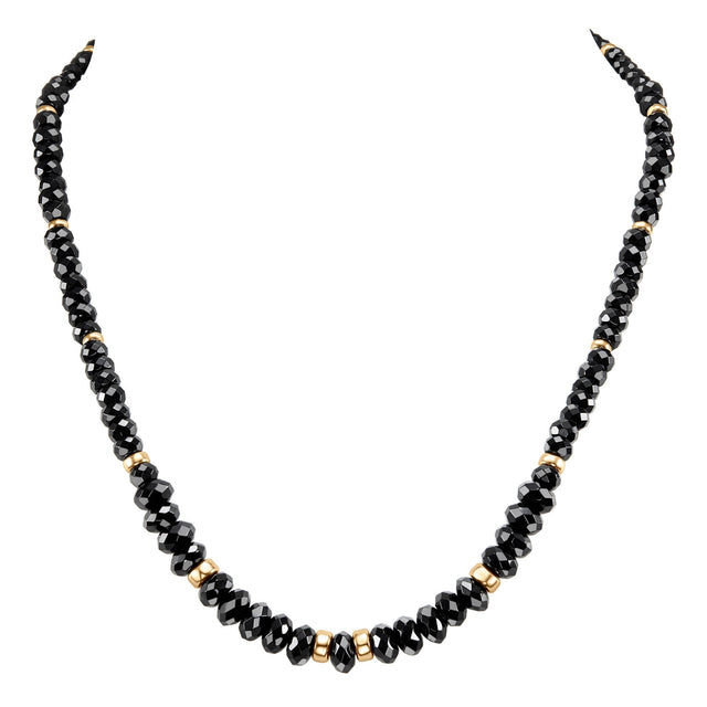 4 - 8 mm Faceted Black Onyx Necklace F0