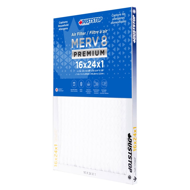 Duststop MERV 8 Premium Pleated Furnace Filter, 12-pack