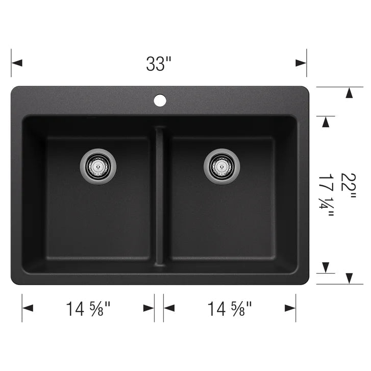 Blanco Liven 33 in. Dual Mount SILGRANIT Kitchen Sink