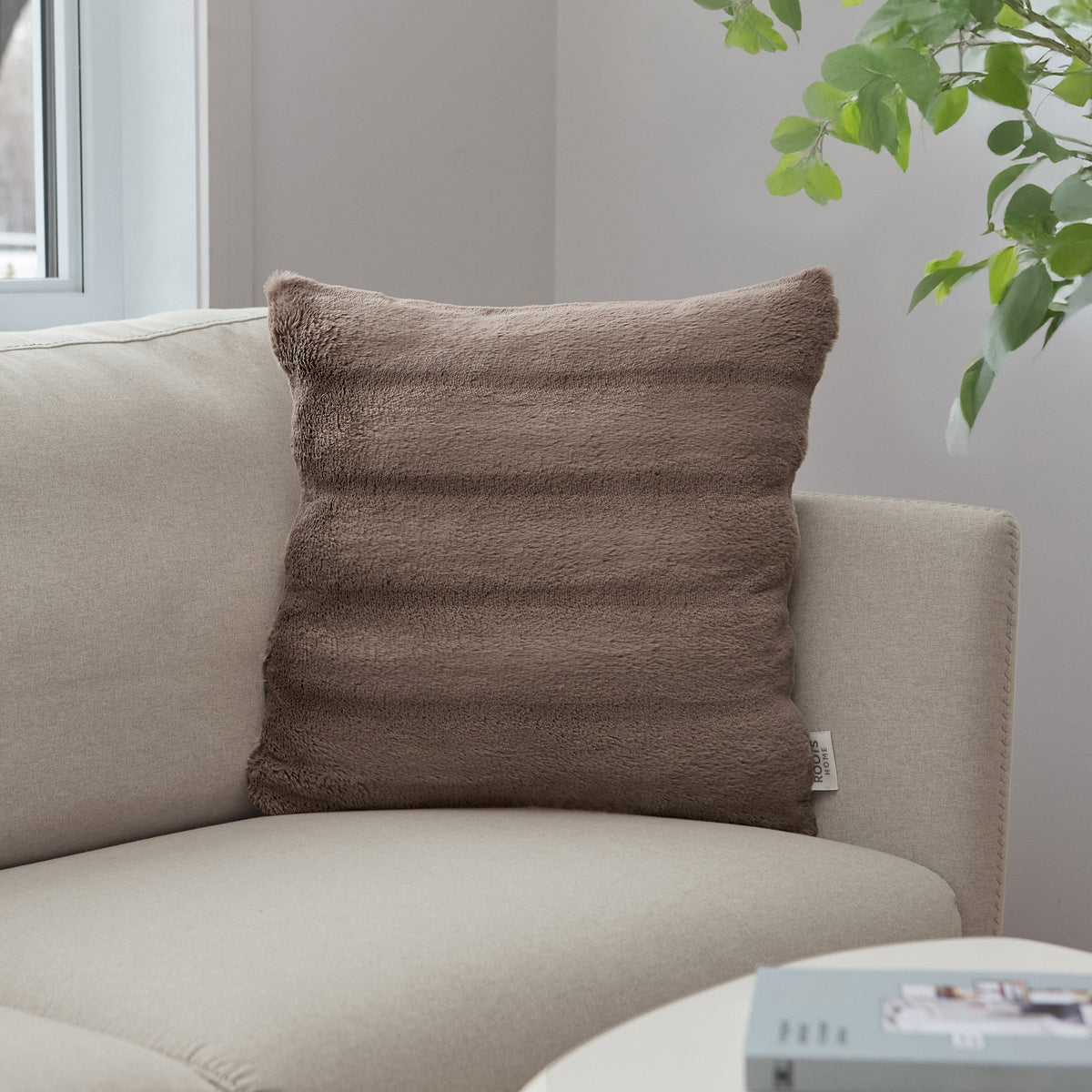 Roots Home Faux Fur & Flannel Cushion