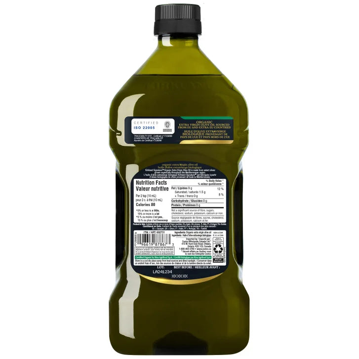 Kirkland Signature Organic Extra Virgin Olive Oil, 2 L