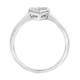 Round Brilliant and Baguette Diamond Pear Shaped Ring (0.13 ctw)