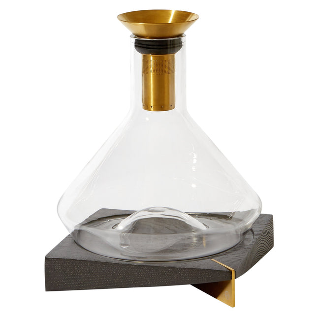 Rabbit Wine Decanter with Wood Base S5