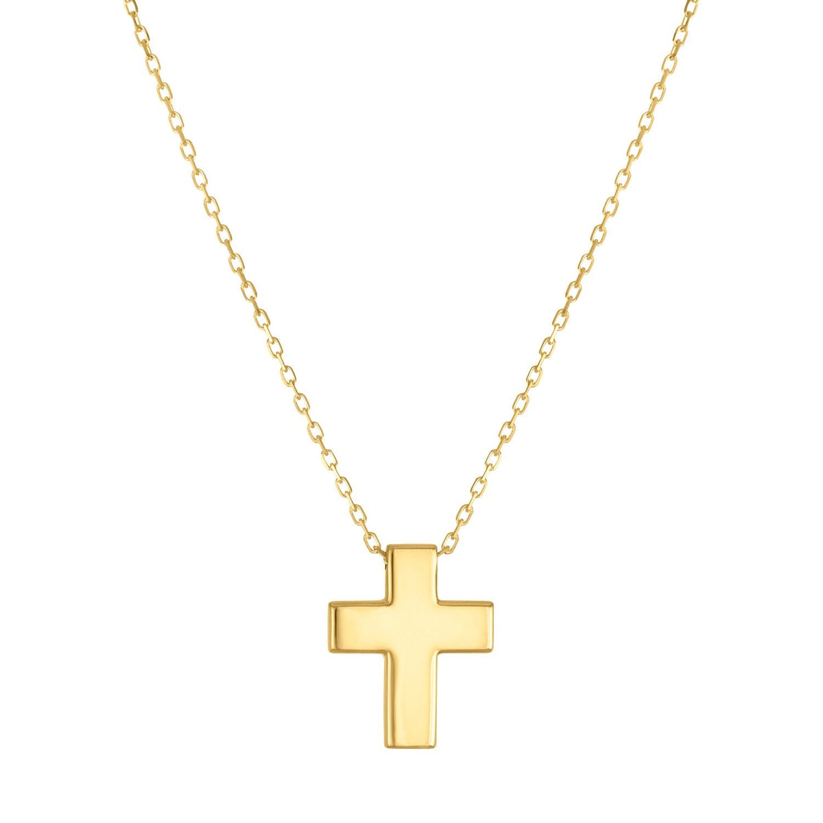 High Polish Cross Pendant in Yellow Gold