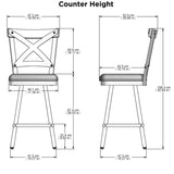 Amisco Snyder Swivel Counterstool in Black and Brown Polyurethane Upholstery