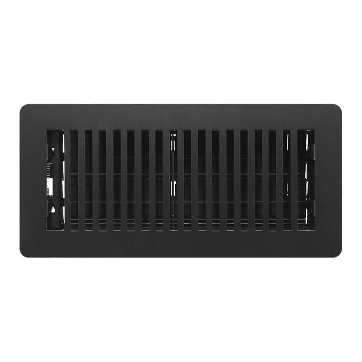 Manor House Textured Black, Low Profile Slotted Design Floor Registers, 4-pack