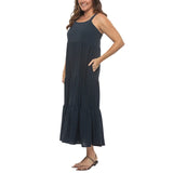 Black Bow Women's Tiered Maxi Dress
