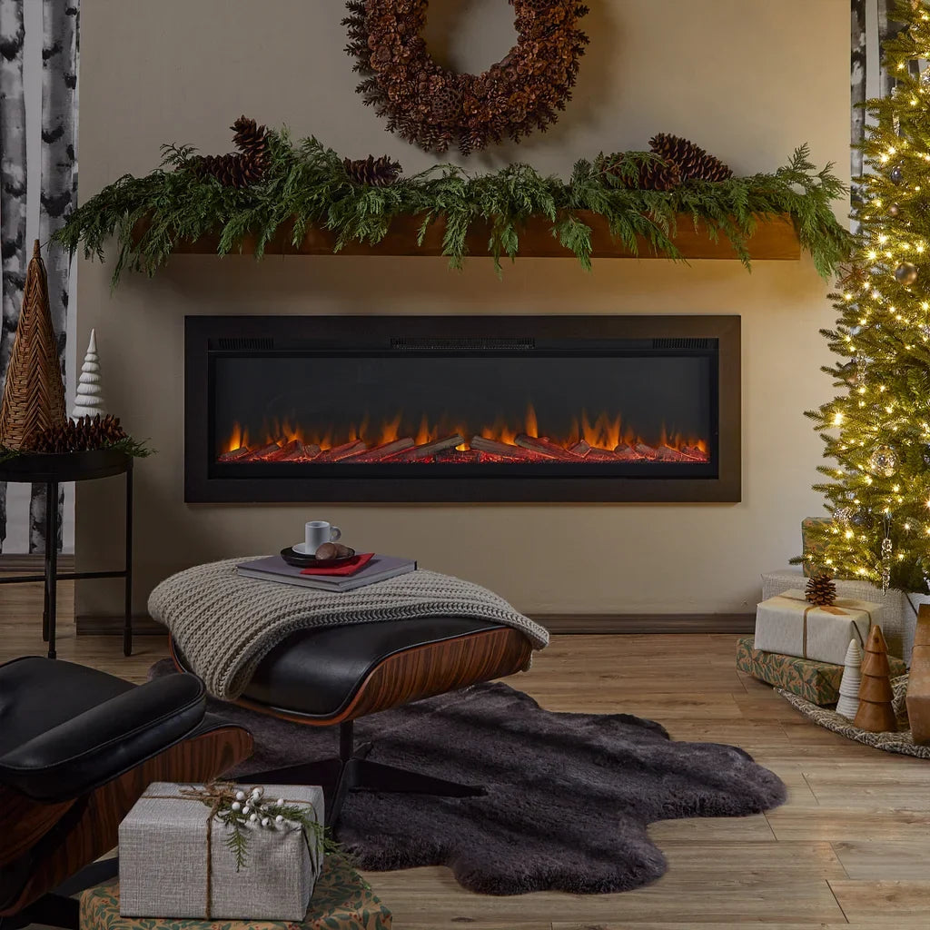 Real Flame 165.1 cm (65 in.) Wall-Mount or Recessed Electric Fireplace Insert
