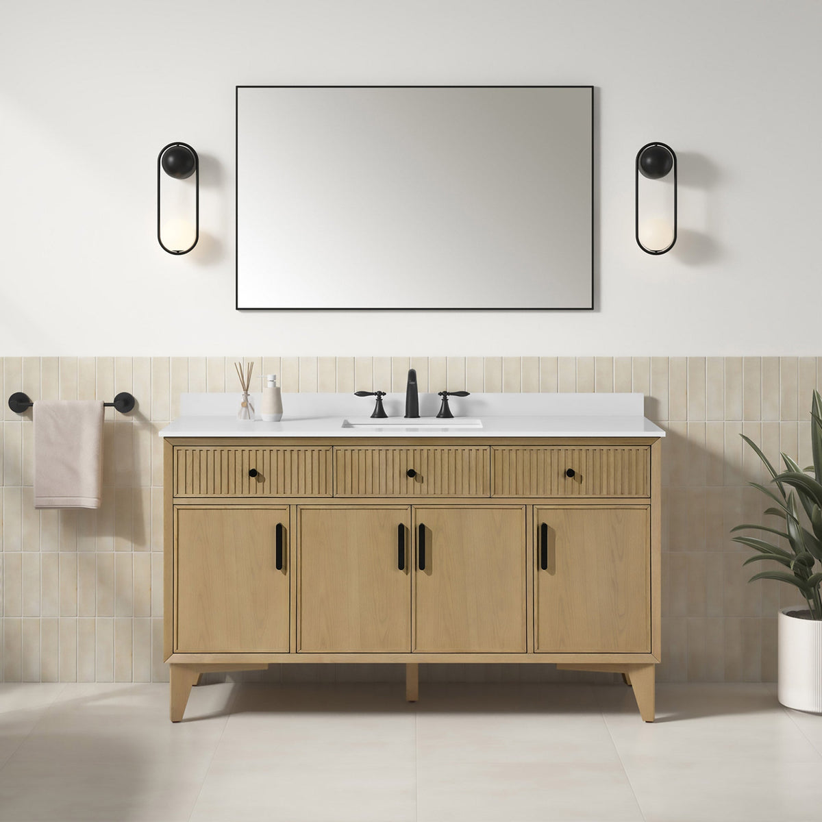 OVE Decors Marina Vanity in Marcona Finish with Quartz Countertop
