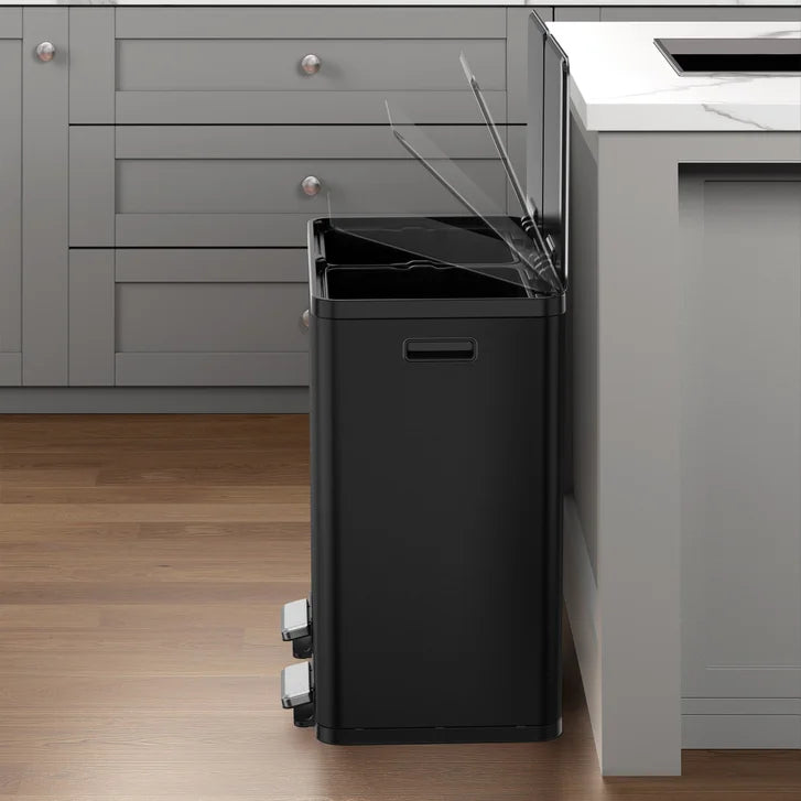 EKO 42L+42L Dual Compartment Stainless Steel Step Can