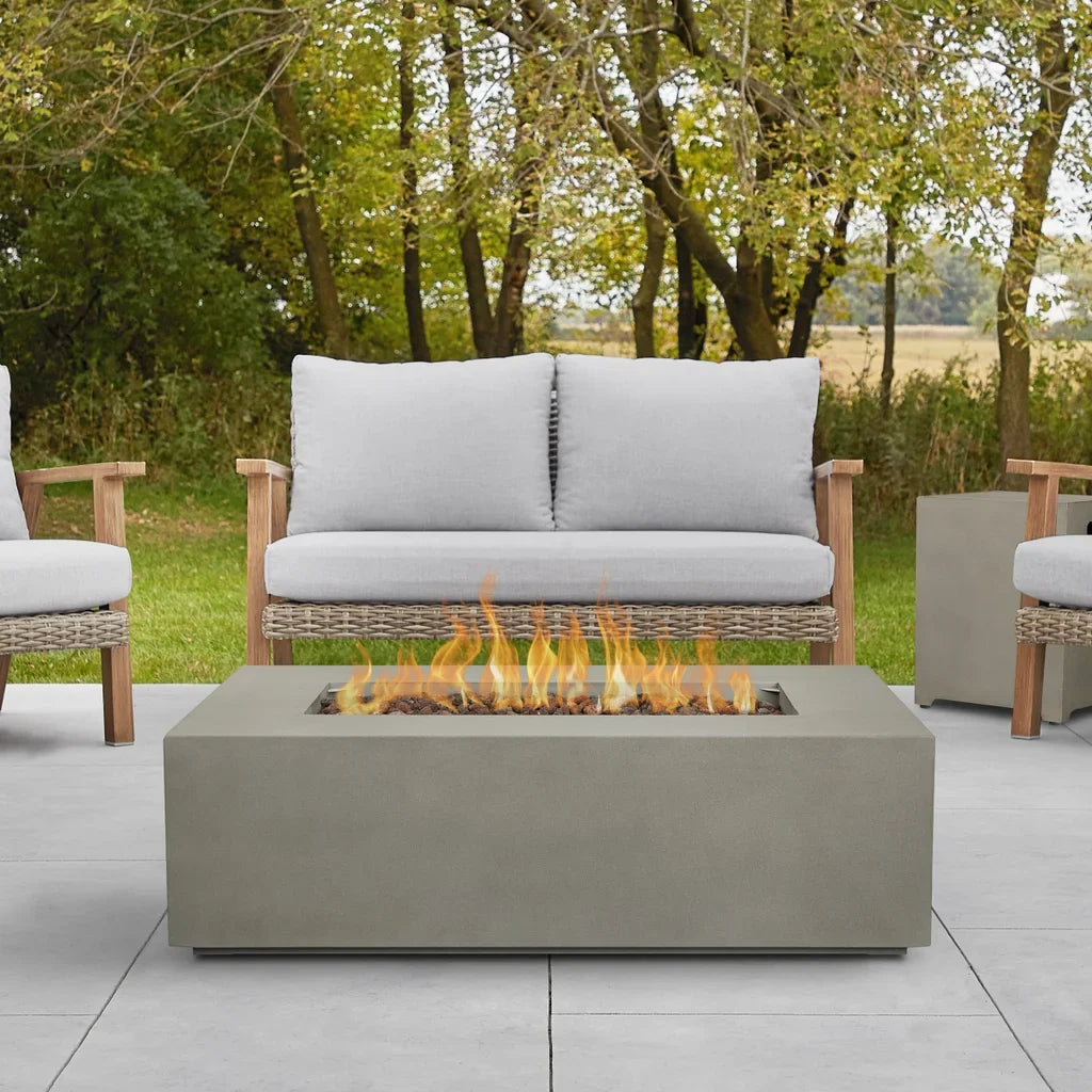 Real Flame Aegean Steel 42 in. Rectangle Fireplace
