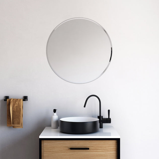 Appollo Avia Modern 60.9 cm (24 in.) Round Frameless Beveled Mirror N0
