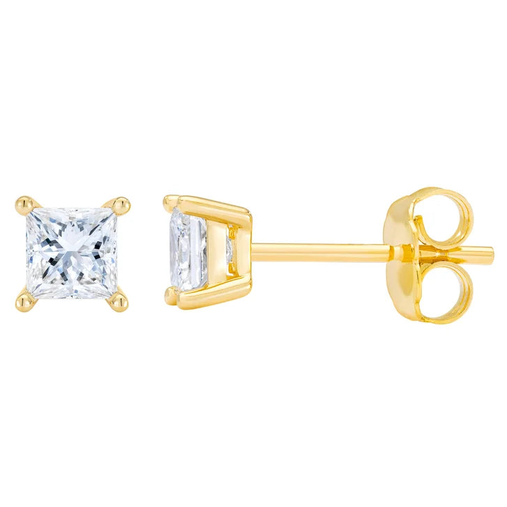 Princess Cut Diamond Stud Earrings (0.70 ctw)