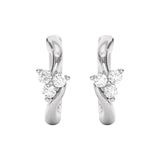 Round Brilliant Diamond Three Stone Hoop Earrings (0.20 ctw)
