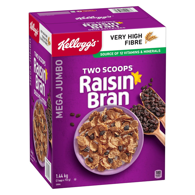 Kellogg's Two Scoops Raisin Bran Cereal, 1.44 kg F6