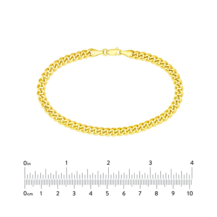Hollow Miami Cuban Bracelet in Yellow Gold