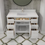 Studio Bathe Katie II Vanity in White Finish with Engineered Stone Countertop