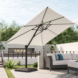 Sirio 4 m x 3 m (13 ft. x 10 ft.) Cantilever Umbrella with Solar Powered LED