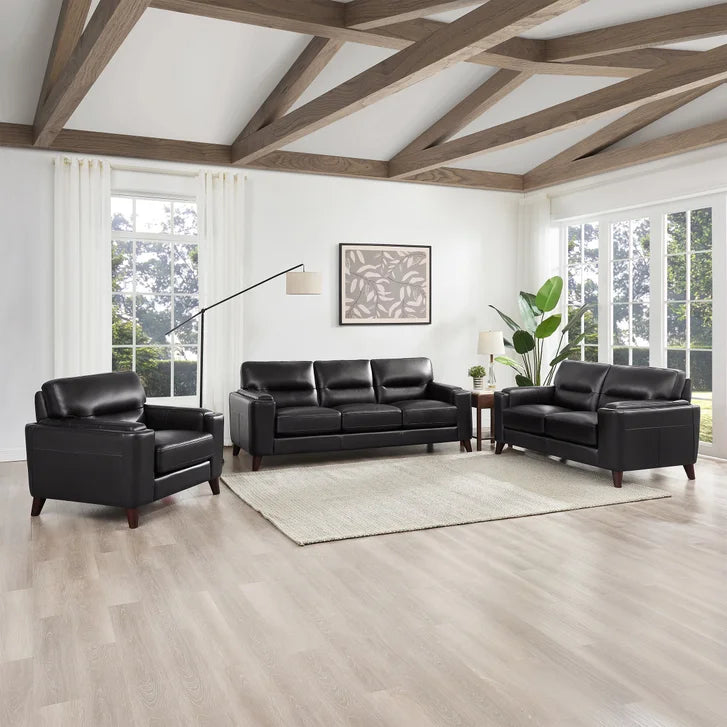 Prospera Home Sorena Top-grain Leather Sofa, Loveseat and Chair