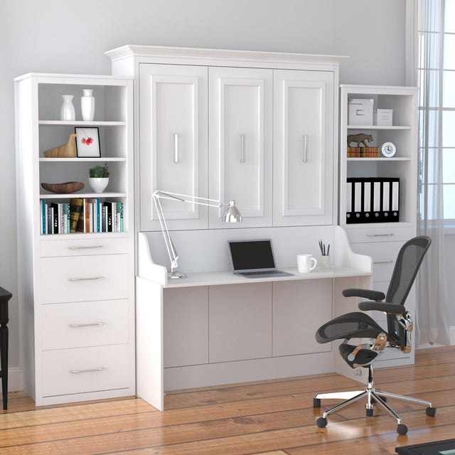 Bed & Room Porter Portrait Wall Bed with Desk and Two Side Towers, Double M9