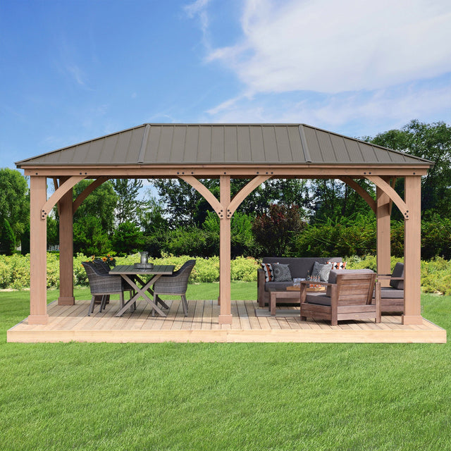 Yardistry Gazebo 12 ft. × 20 ft. with Aluminium Roof A1
