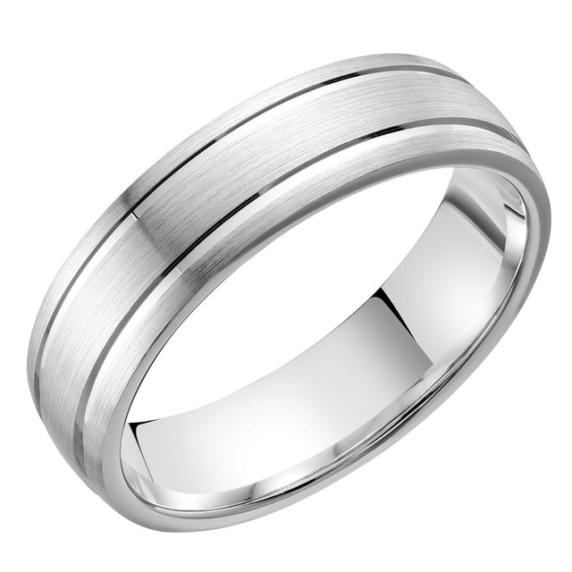 White Gold Men’s Wedding Band V6