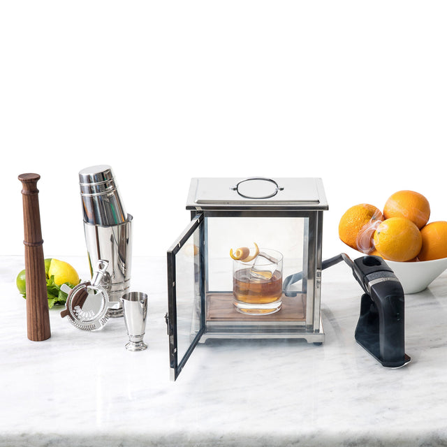 Crafthouse by Fortessa Glass Smoking Box with Handheld Smoker X5