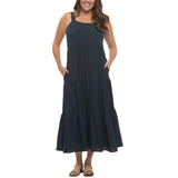Black Bow Women's Tiered Maxi Dress