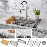 FORNO ACQUA D-WP31 33 in. Stainless Steel Kitchen Sink Workstation