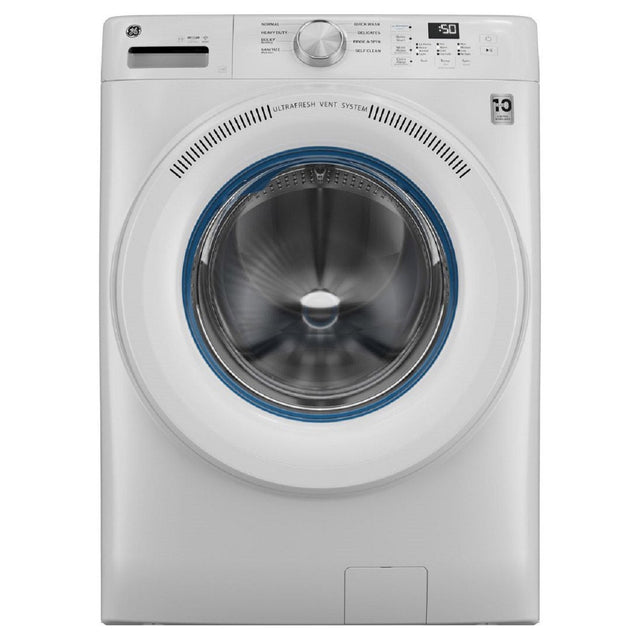 GE 28 in. 5.3 cu ft. IEC White Front Load Washer with UltraFresh Vent System A1