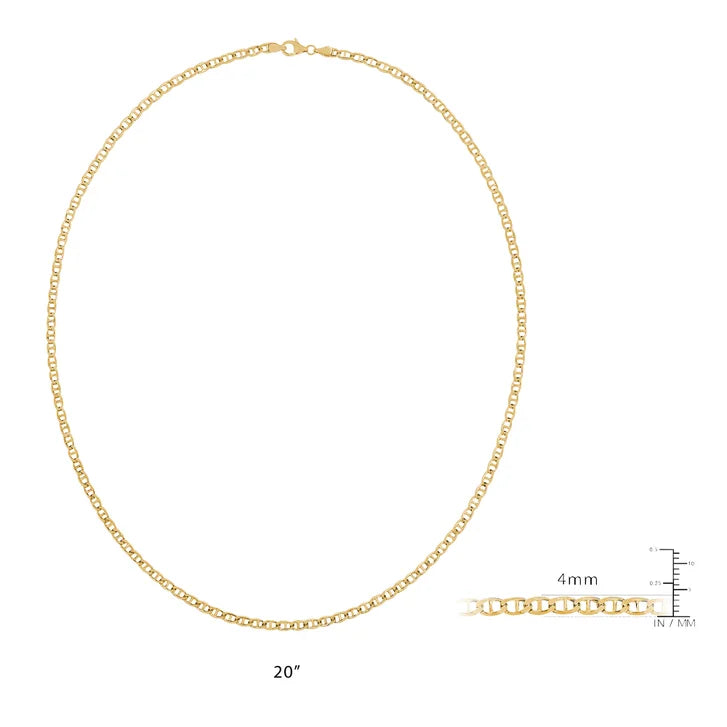 Diamond Cut Mariner Chain Necklace