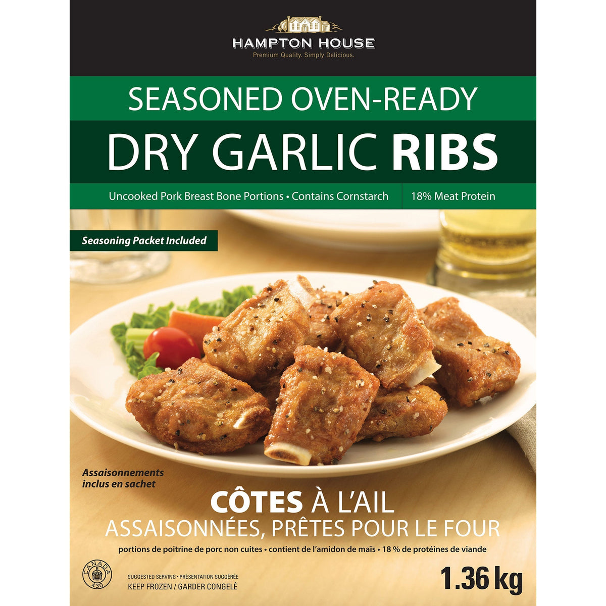 Hampton House Frozen Dry Garlic Ribs, 1.36 kg