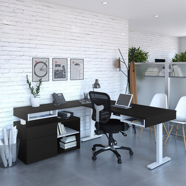 Bestar Viva L-shaped Height-adjustable Workstation H0