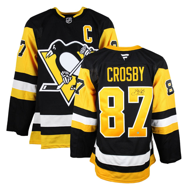 Frameworth Sidney Crosby Signed Jersey Pittsburgh Penguins Black Fanatics Premium E8