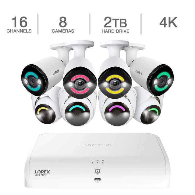 Lorex 4K+ Fusion 16-Channel Wired NVR System with 4 Bullet and 4 Dome IP Cameras Q2