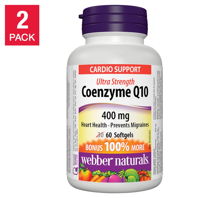 webber naturals 400mg Coenzyme Q10 Softgels, 60-count, 2-pack I5