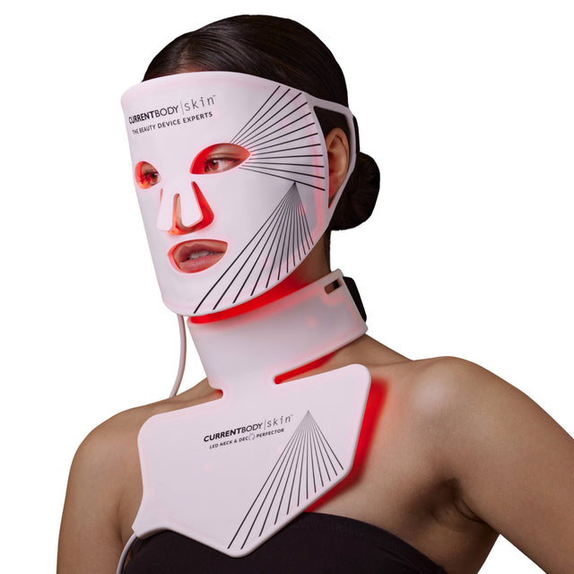 CurrentBody Skin LED Red Light Therapy Mask and LED Neck & Décolletage Mask Bundle P1