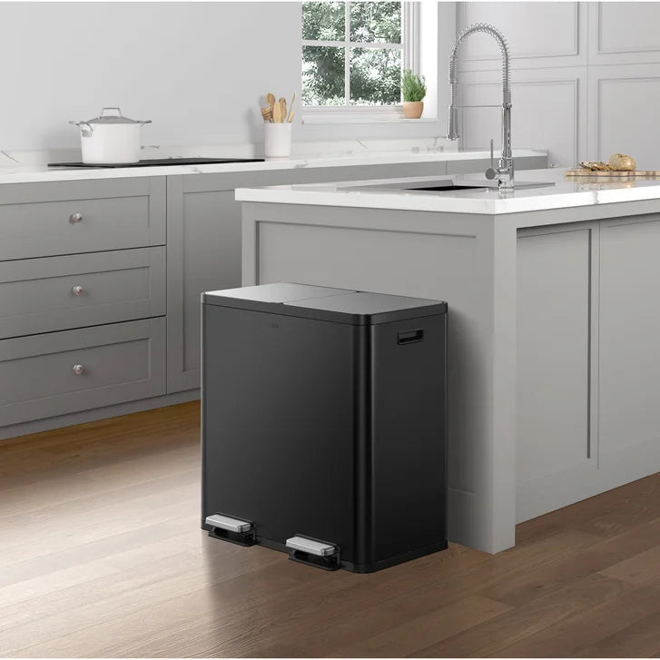 EKO 42L+42L Dual Compartment Stainless Steel Step Can