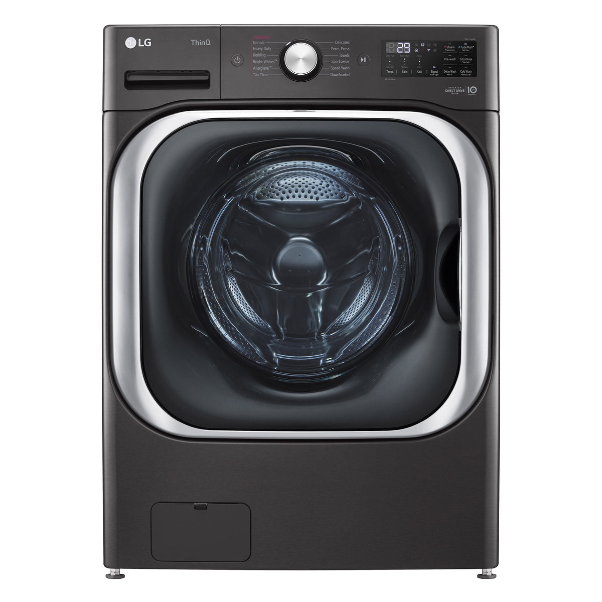 LG 6.0 cu ft. Black Steel Front Load Washer with Smart Wi-Fi and TurboWash